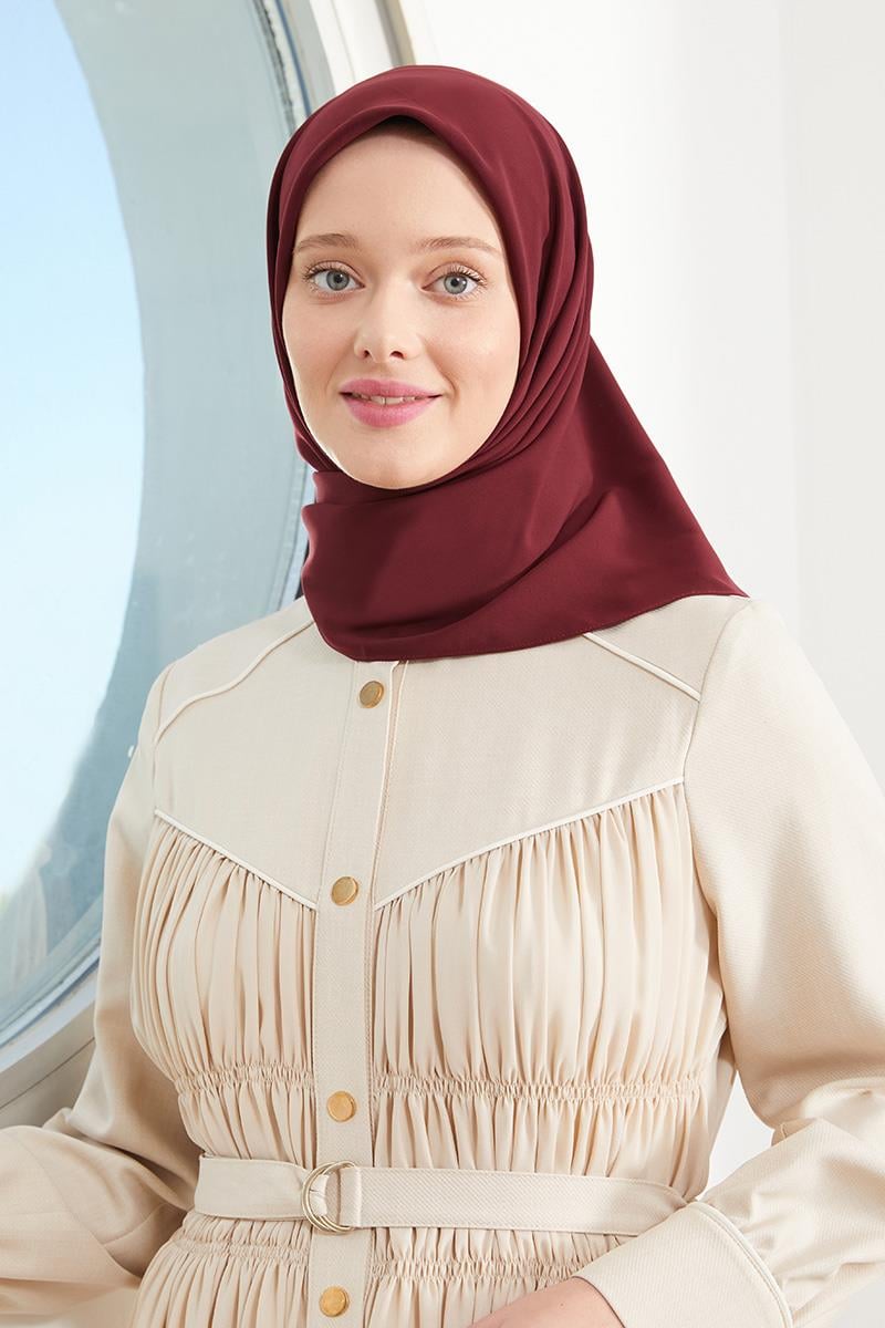 Fivescarf Bordo Medine İpeği Eşarp