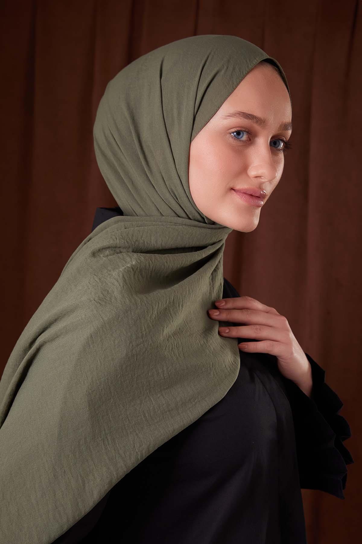 Fivescarf Çağla Yeşili Düz Luna Cotton Şal