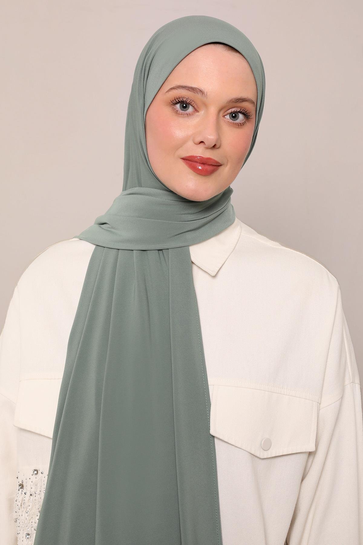 Fivescarf Çağla Yeşili Düz Premium Jersey Şal