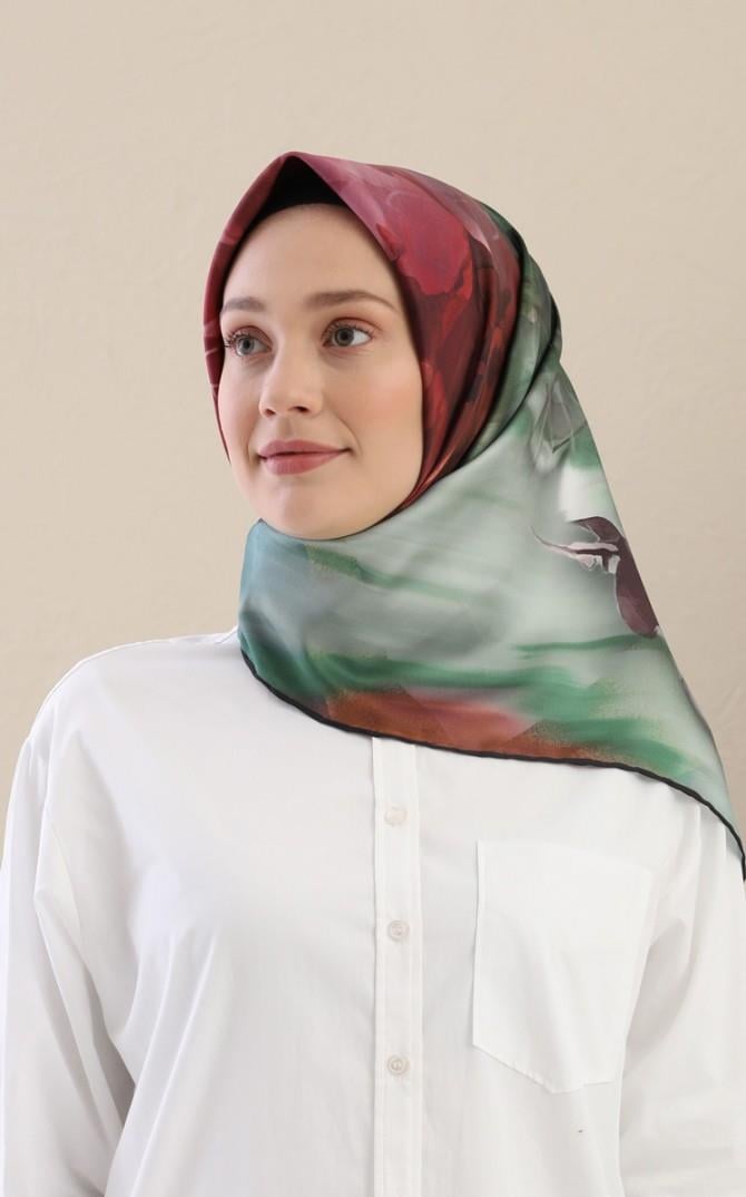 Fivescarf Çağla Yeşili Twill Digital Eşarp