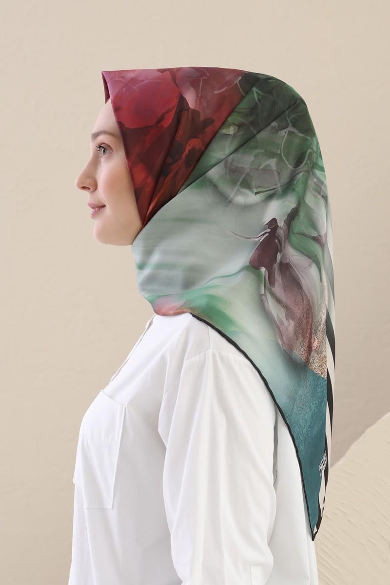 Fivescarf Çağla Yeşili Twill Digital Eşarp