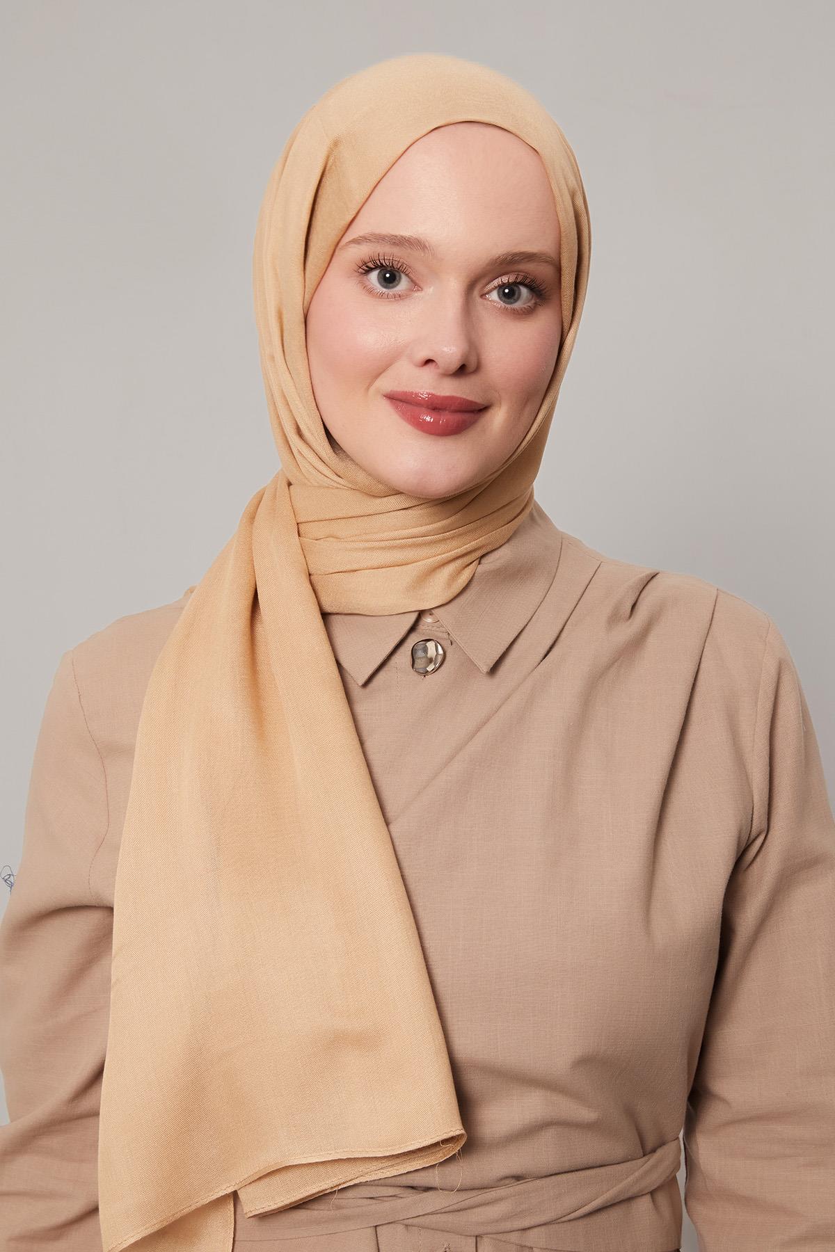 Fivescarf Camel Viskon Modal Düz Şal