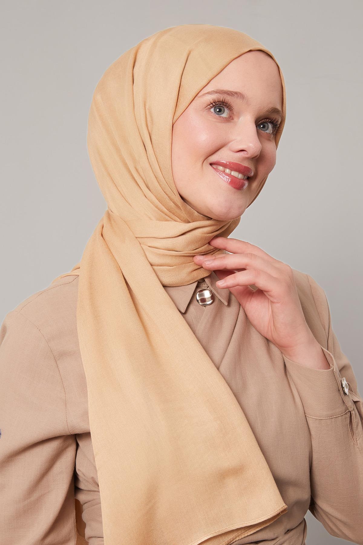 Fivescarf Camel Viskon Modal Düz Şal