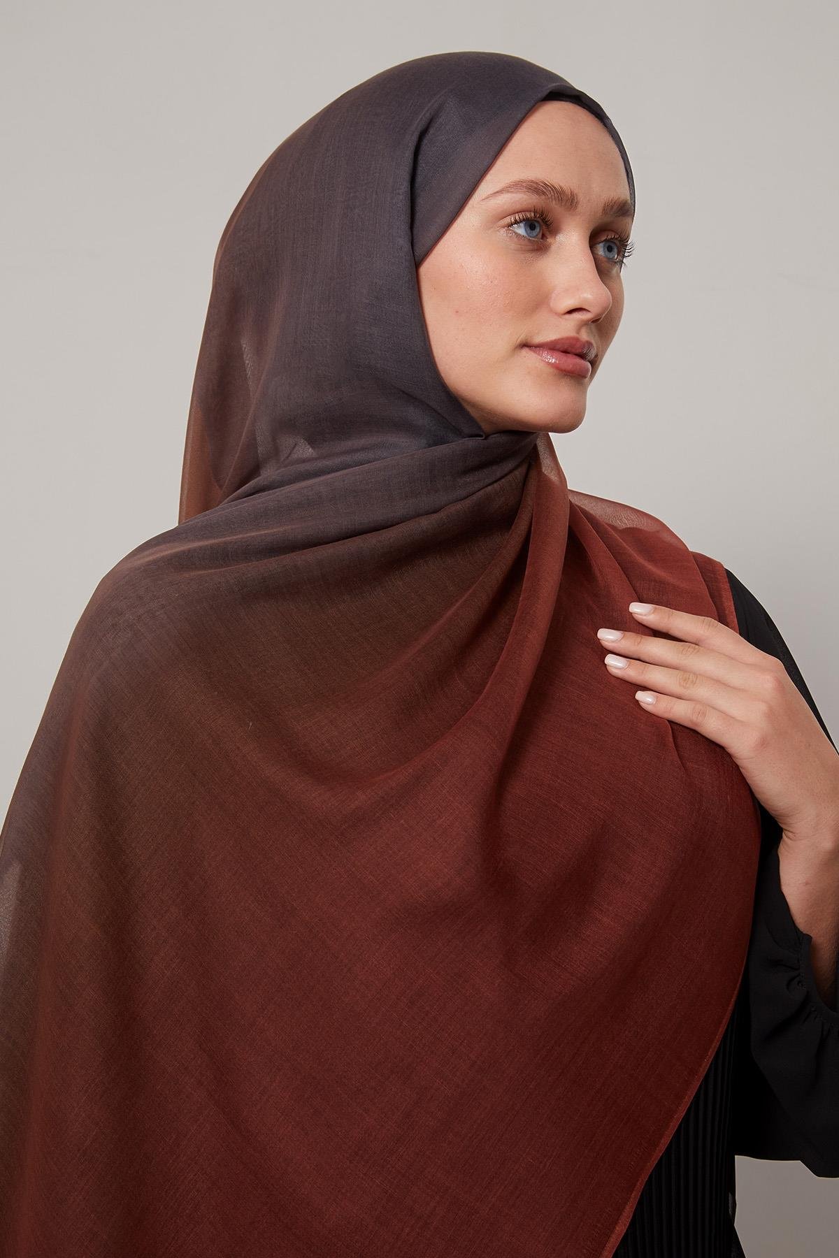 Fivescarf Çikolata Kahve Geçişli Comfort Şal