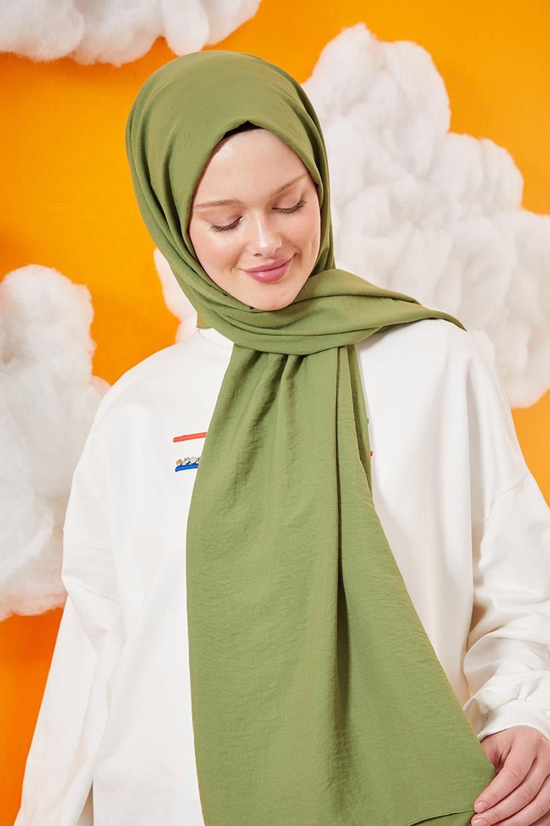 Fivescarf Çimen Yeşili Pamuk Cazz Şal