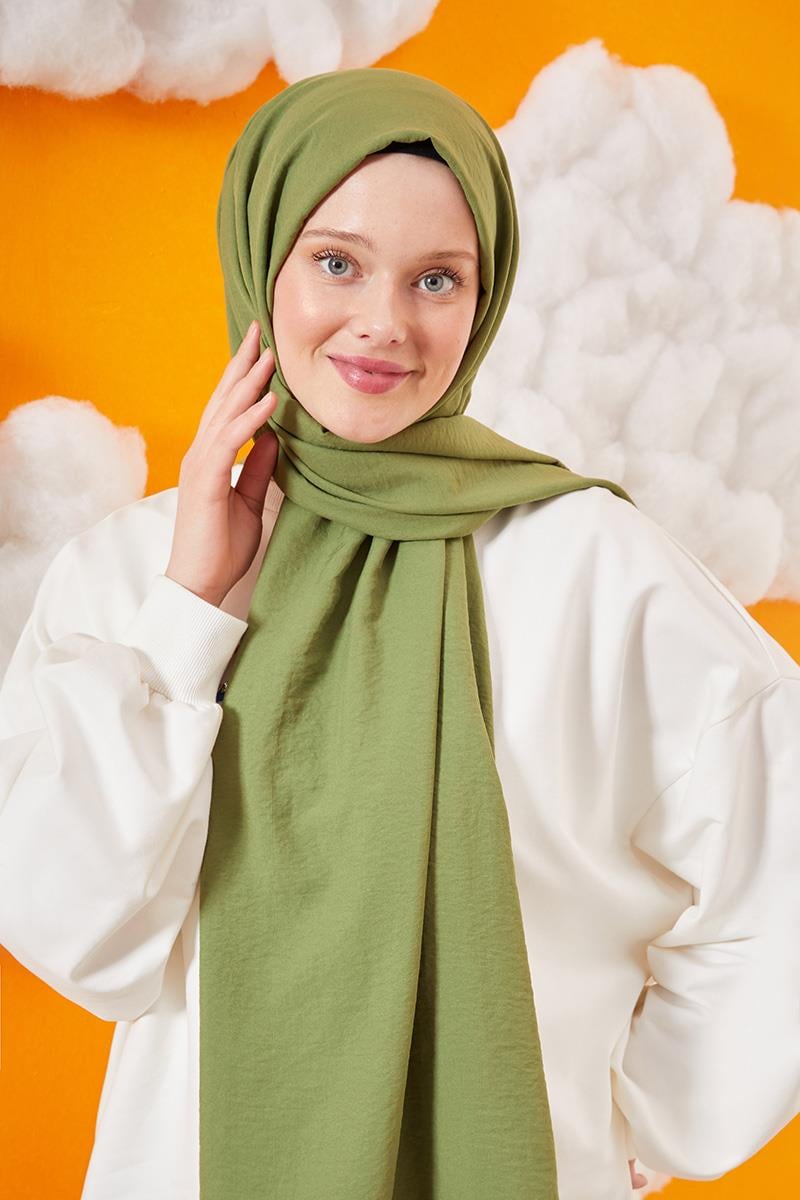 Fivescarf Çimen Yeşili Pamuk Cazz Şal