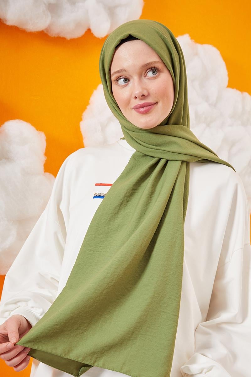 Fivescarf Çimen Yeşili Pamuk Cazz Şal