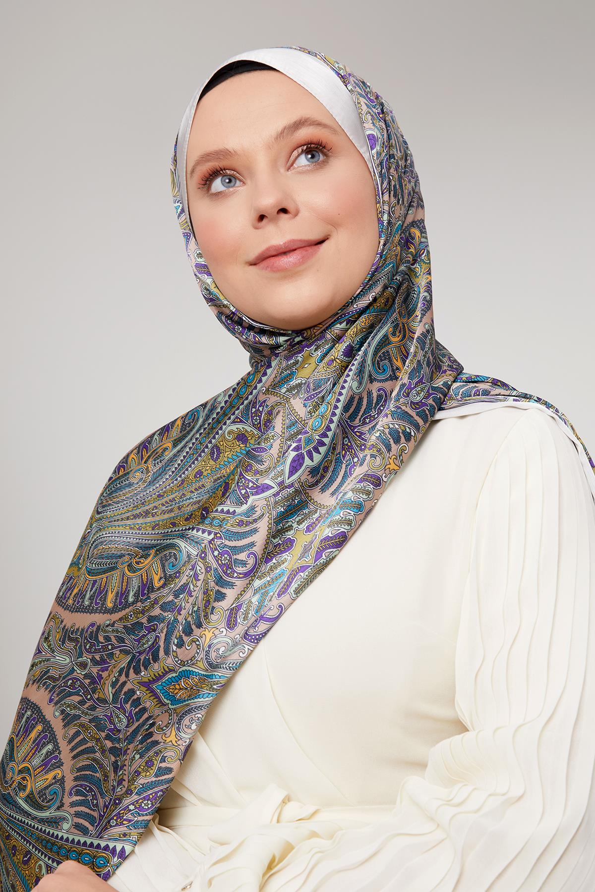 Fivescarf Ekru Motif Desen Brand Şal