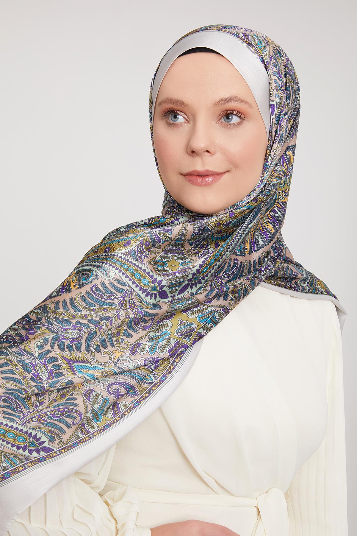 Fivescarf Ekru Motif Desen Brand Şal