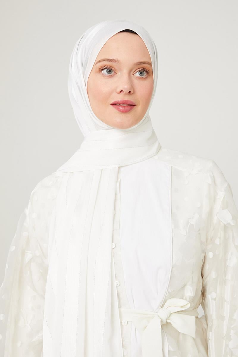 Fivescarf Ekru Sim Şeritli Tokyo Şal