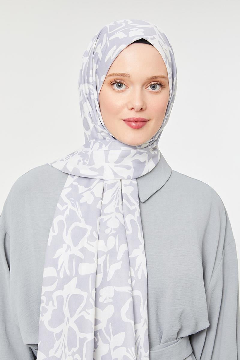 Fivescarf Ekru Yonca Desen Mono Şal
