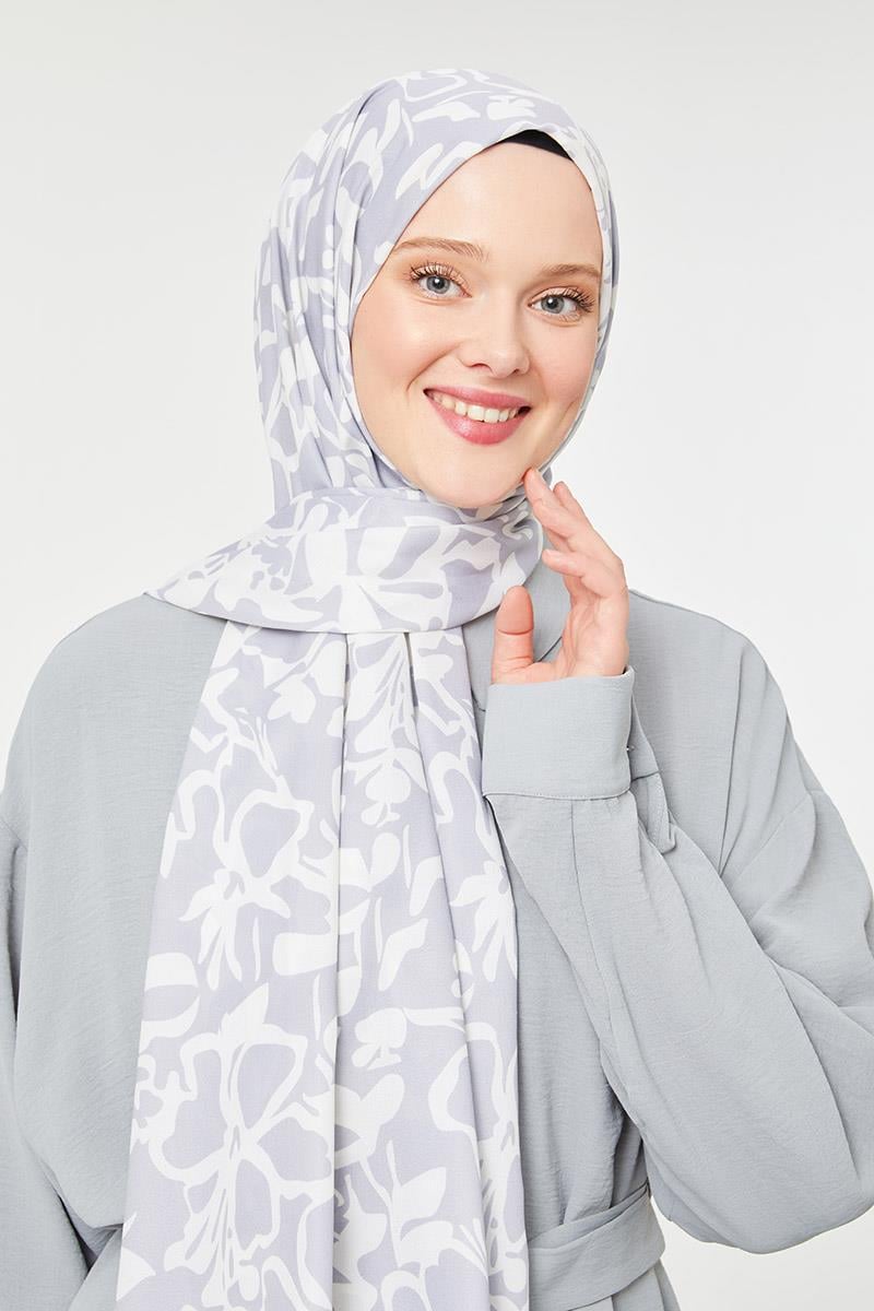 Fivescarf Ekru Yonca Desen Mono Şal