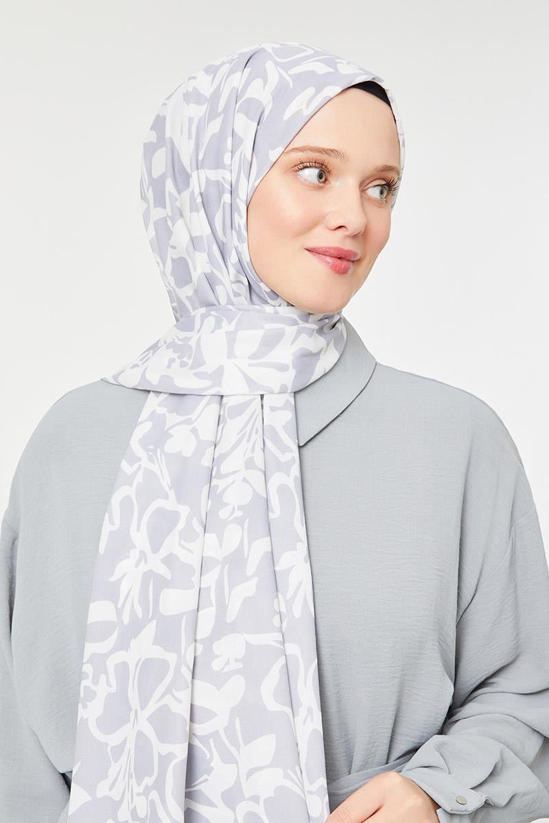 Fivescarf Ekru Yonca Desen Mono Şal