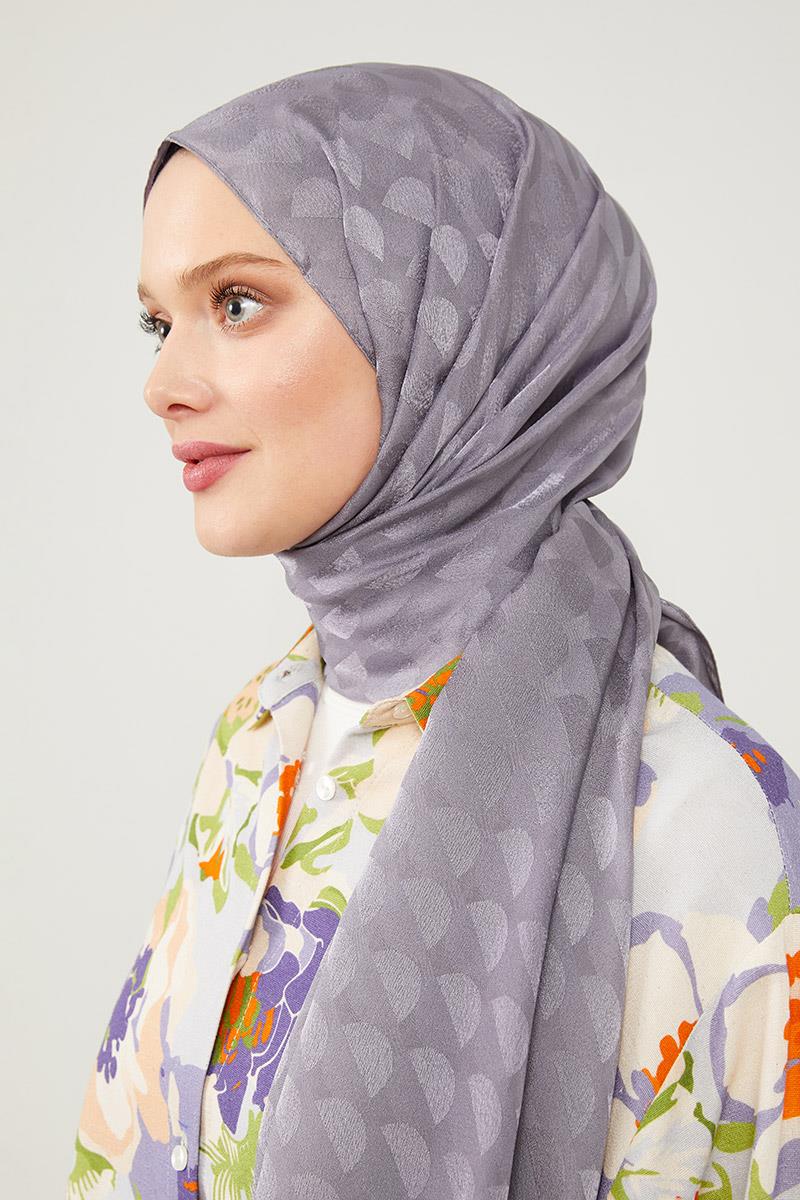 Fivescarf Füme Ay Desen Jakarlı Elegance Şal