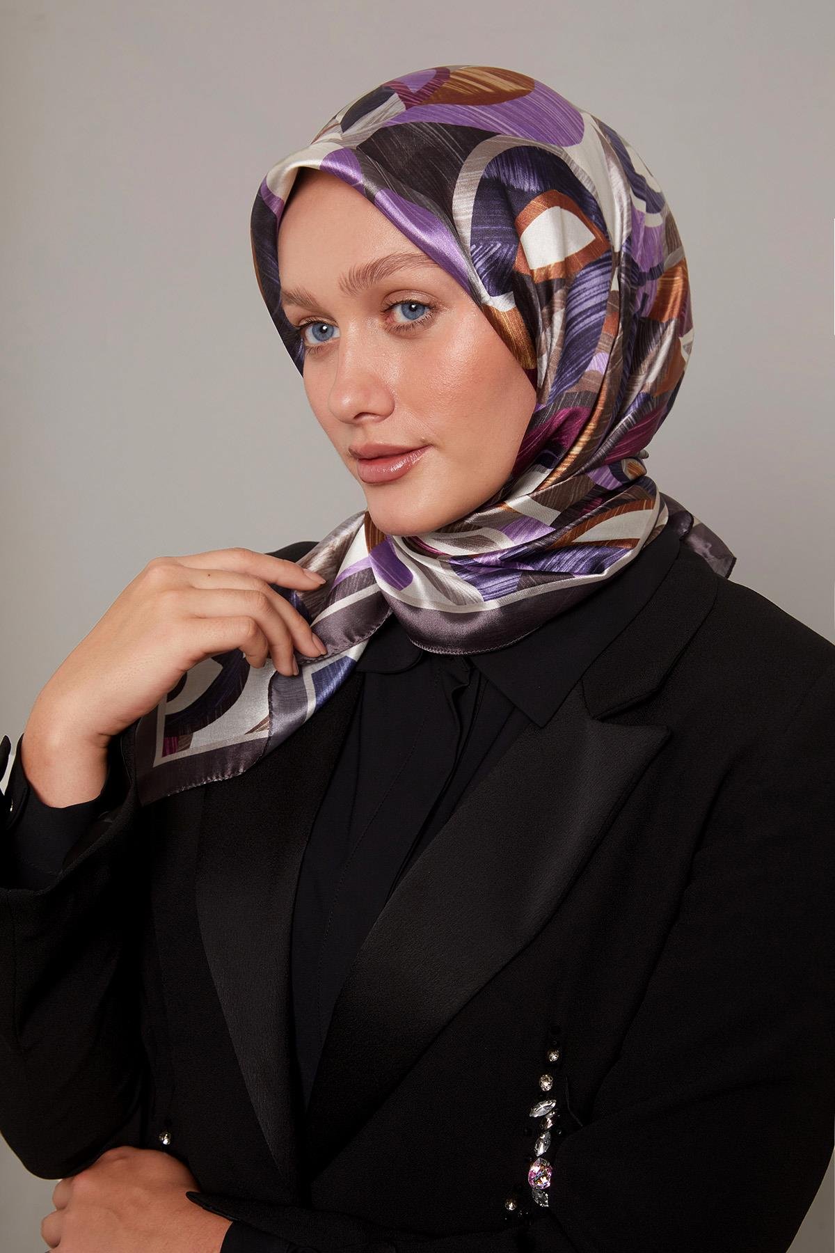 Fivescarf Füme Çiçek Desen Kristal Eşarp