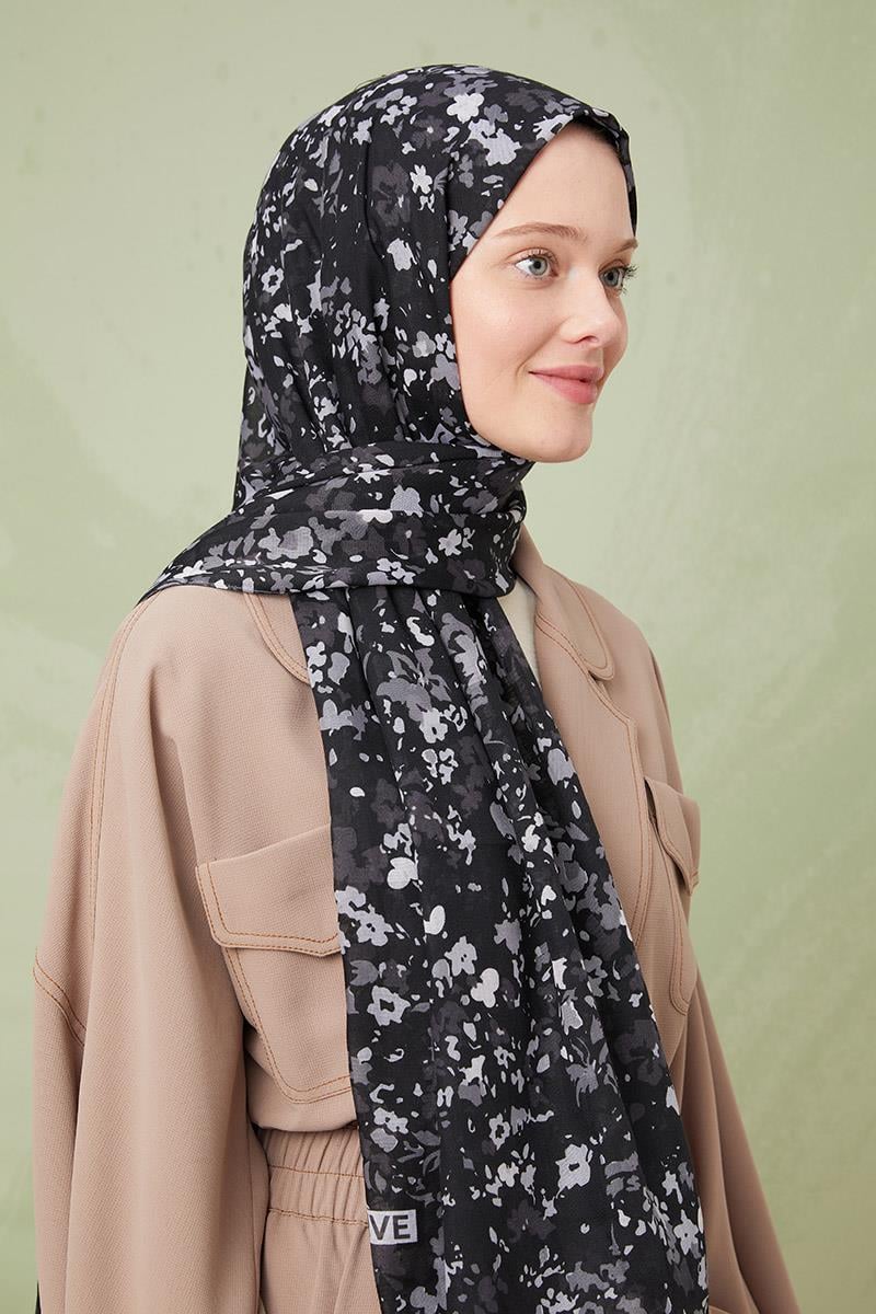Fivescarf Füme Desenli Cotton Şal