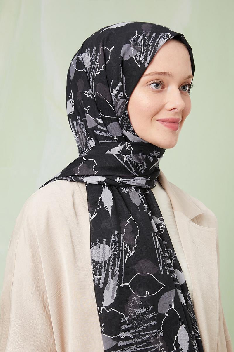 Fivescarf Füme Desenli Cotton Şal