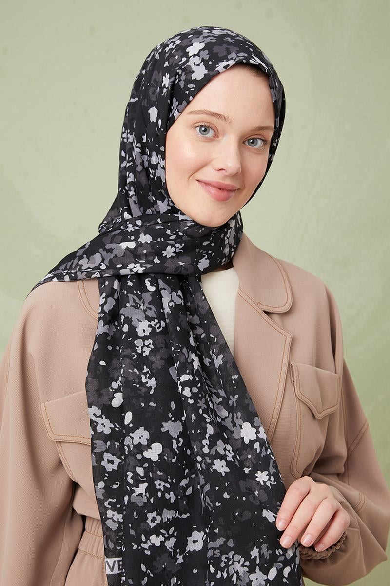 Fivescarf Füme Desenli Cotton Şal
