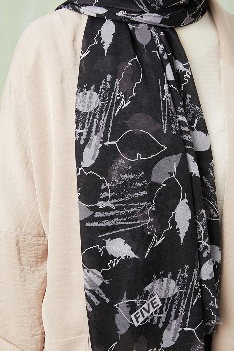 Fivescarf Füme Desenli Cotton Şal
