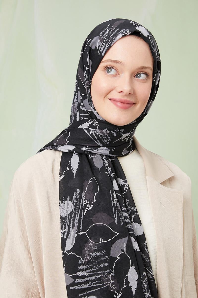 Fivescarf Füme Desenli Cotton Şal