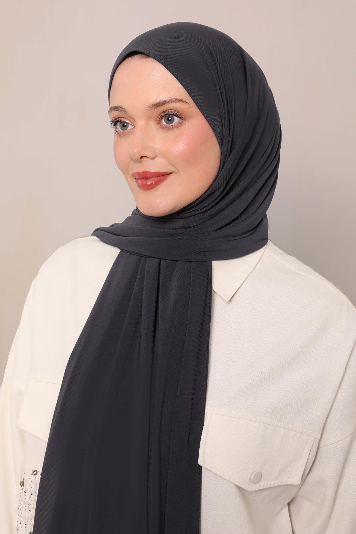 Fivescarf Füme Düz Premium Jersey Şal