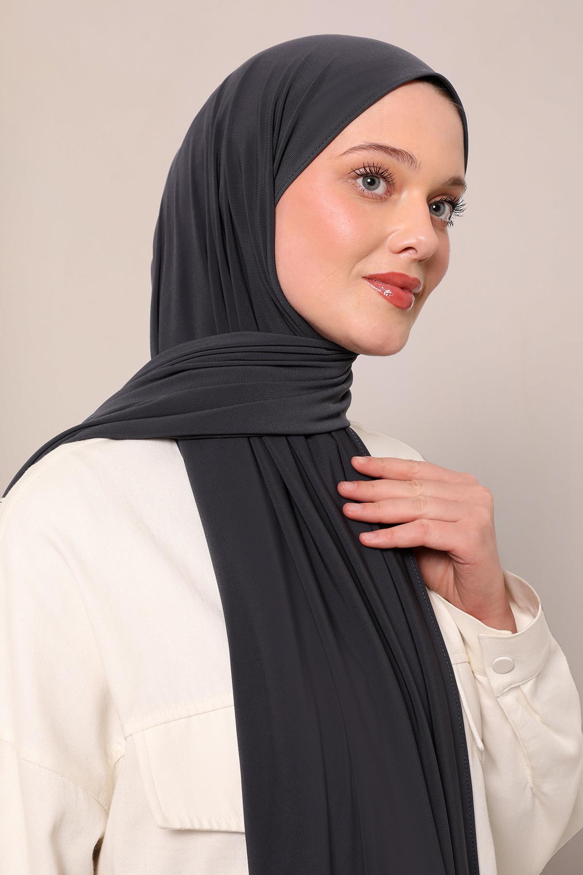 Fivescarf Füme Düz Premium Jersey Şal