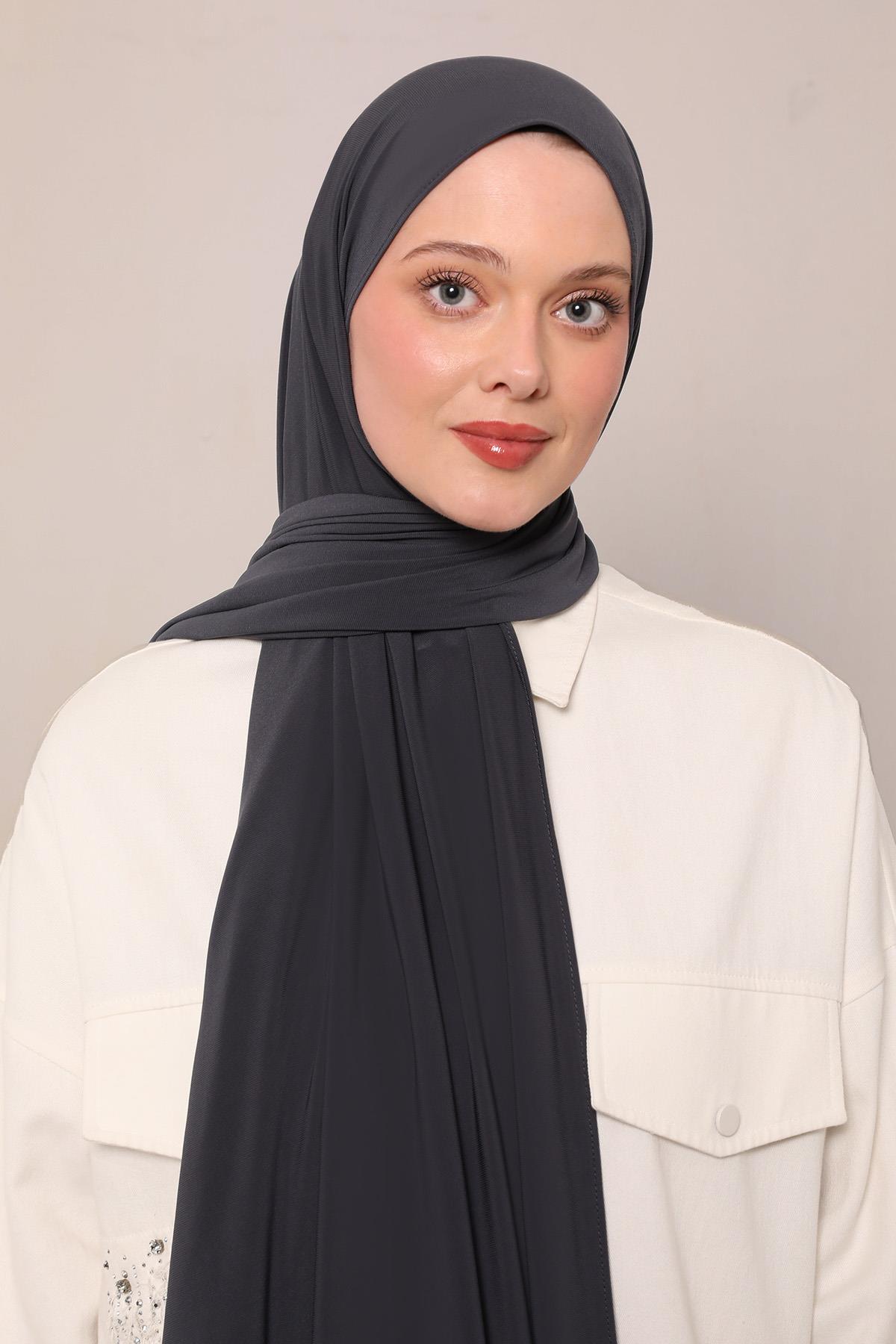 Fivescarf Füme Düz Premium Jersey Şal