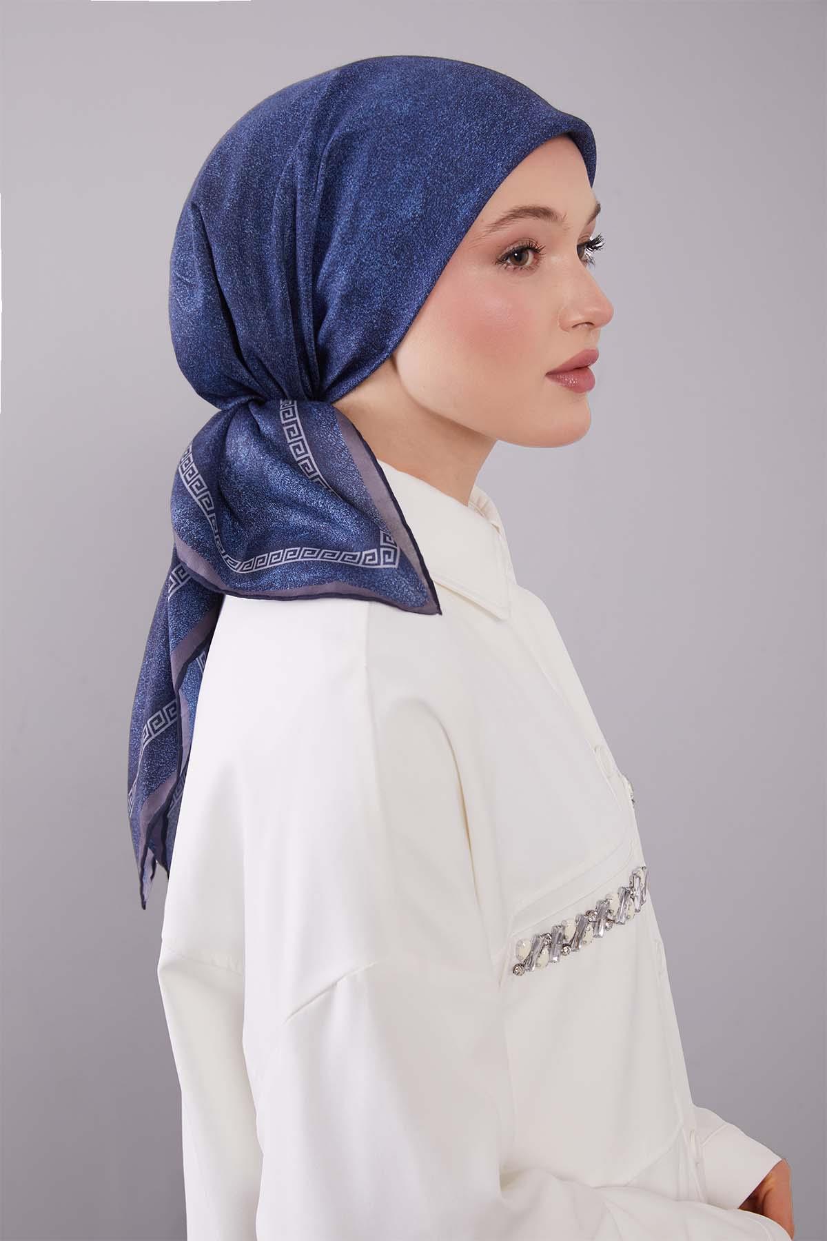 Fivescarf Füme Kenar Motifli Silk Cotton Eşarp