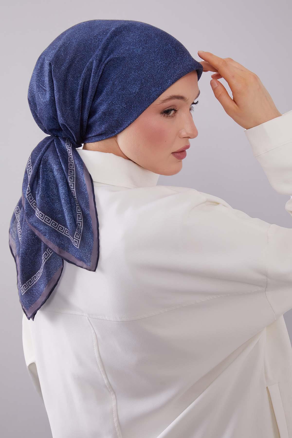 Fivescarf Füme Kenar Motifli Silk Cotton Eşarp