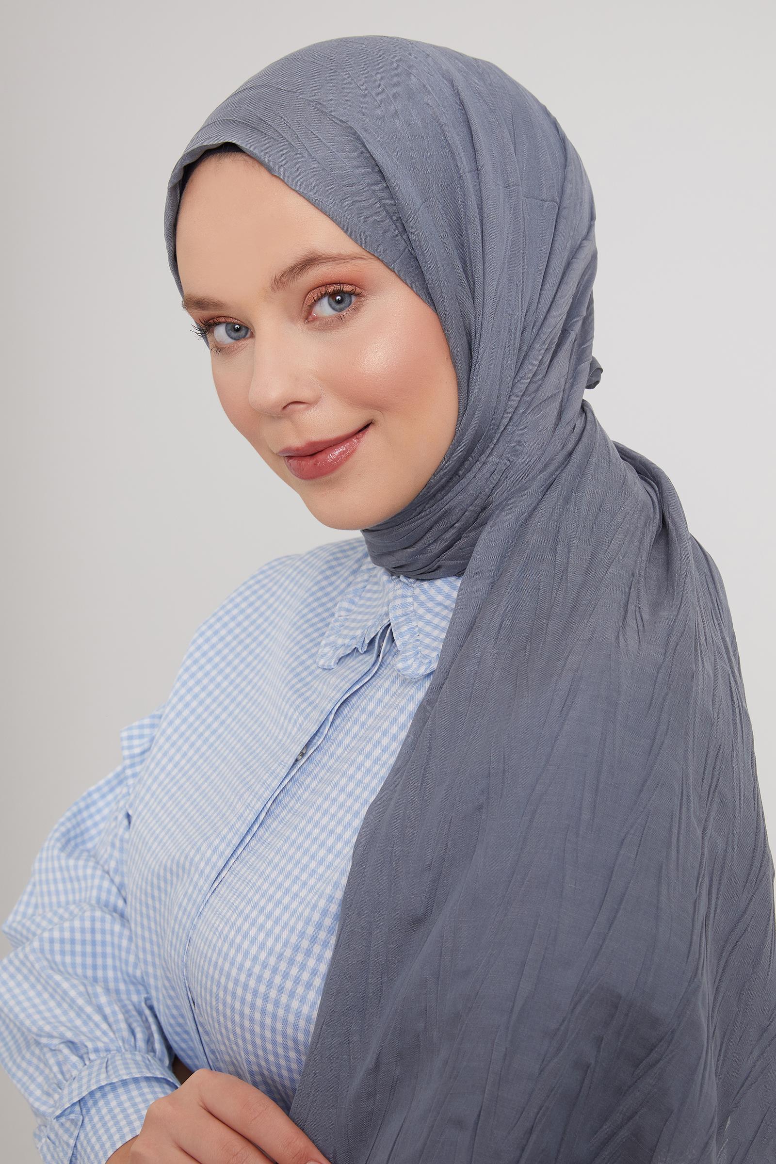 Fivescarf Füme Pliseli Pamuklu Şal