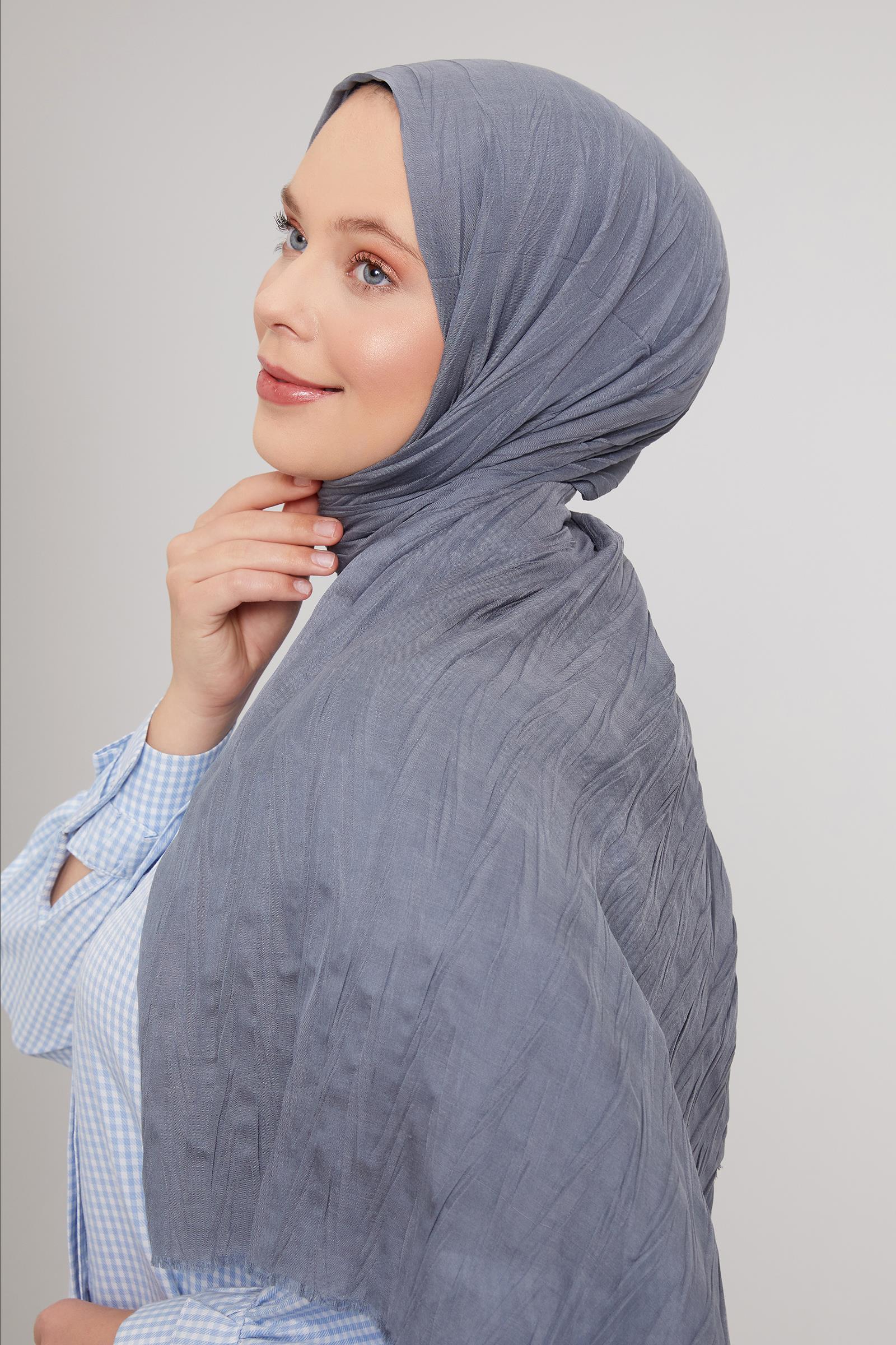 Fivescarf Füme Pliseli Pamuklu Şal