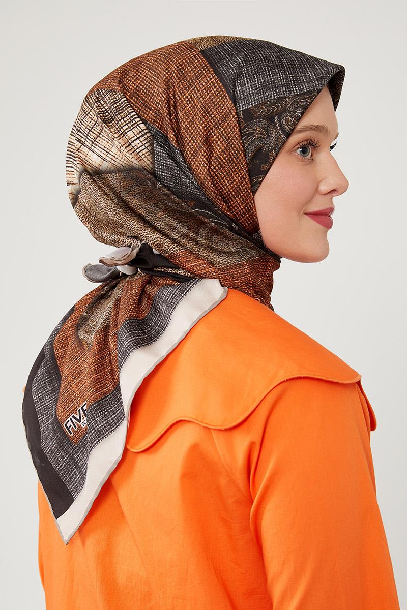 Fivescarf Füme Twil Digital Eşarp