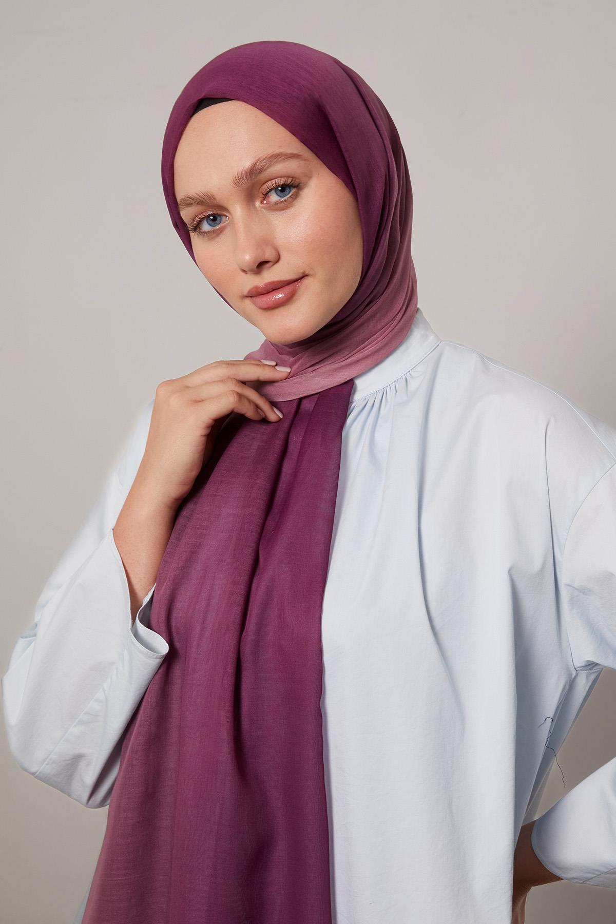 Fivescarf Fuşya Geçişli Comfort Şal