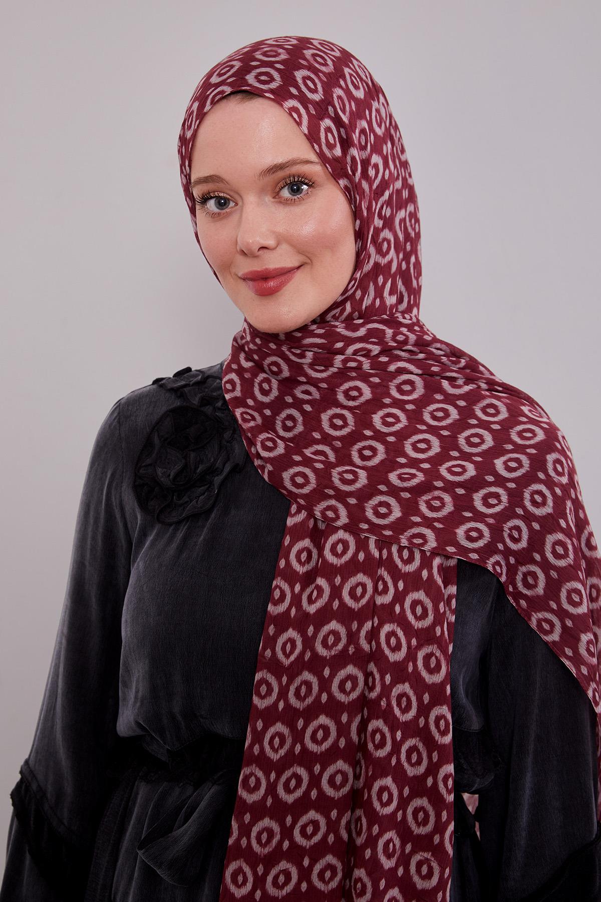 Fivescarf Fuşya Micro Desenli Craze Comfort Şal