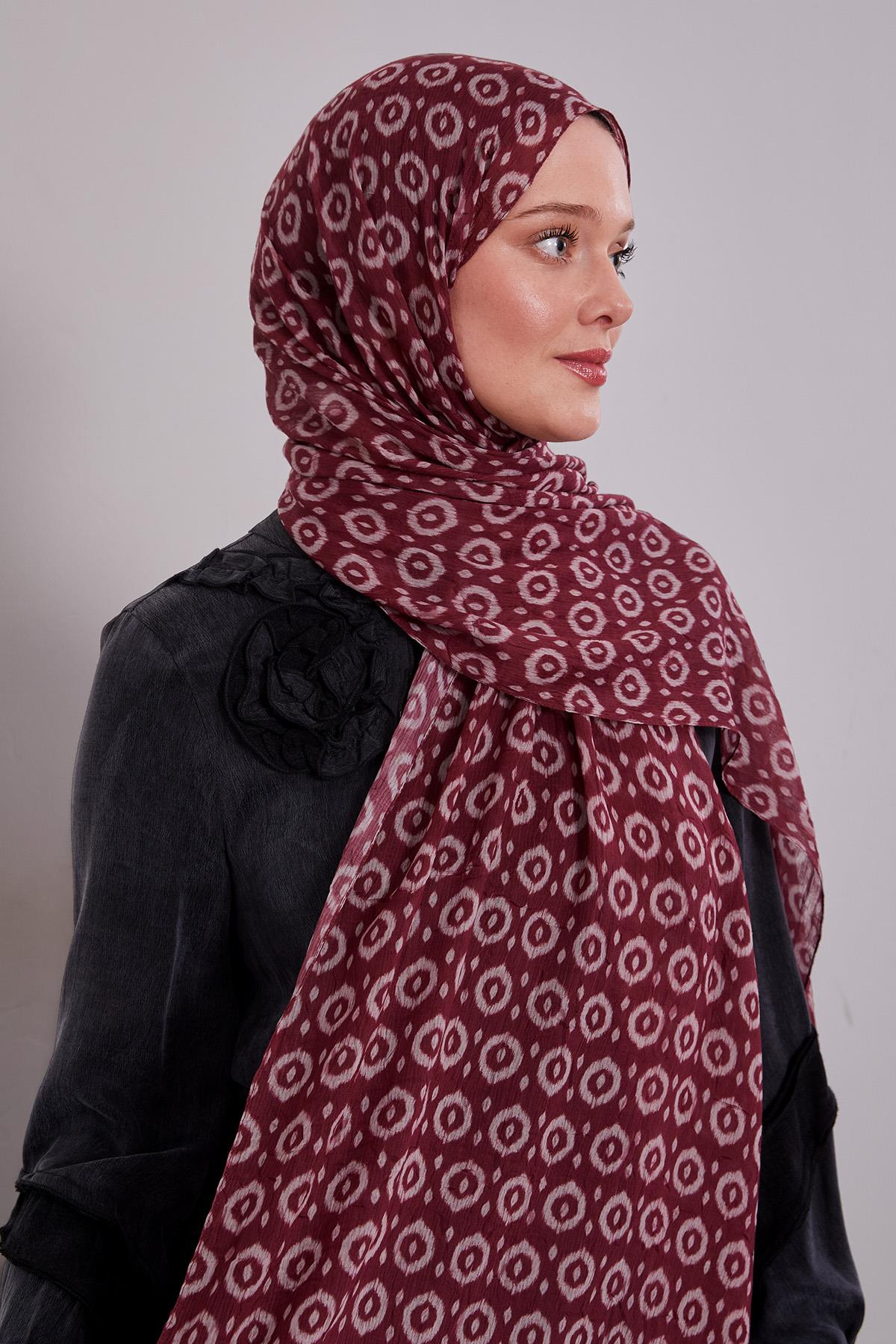 Fivescarf Fuşya Micro Desenli Craze Comfort Şal