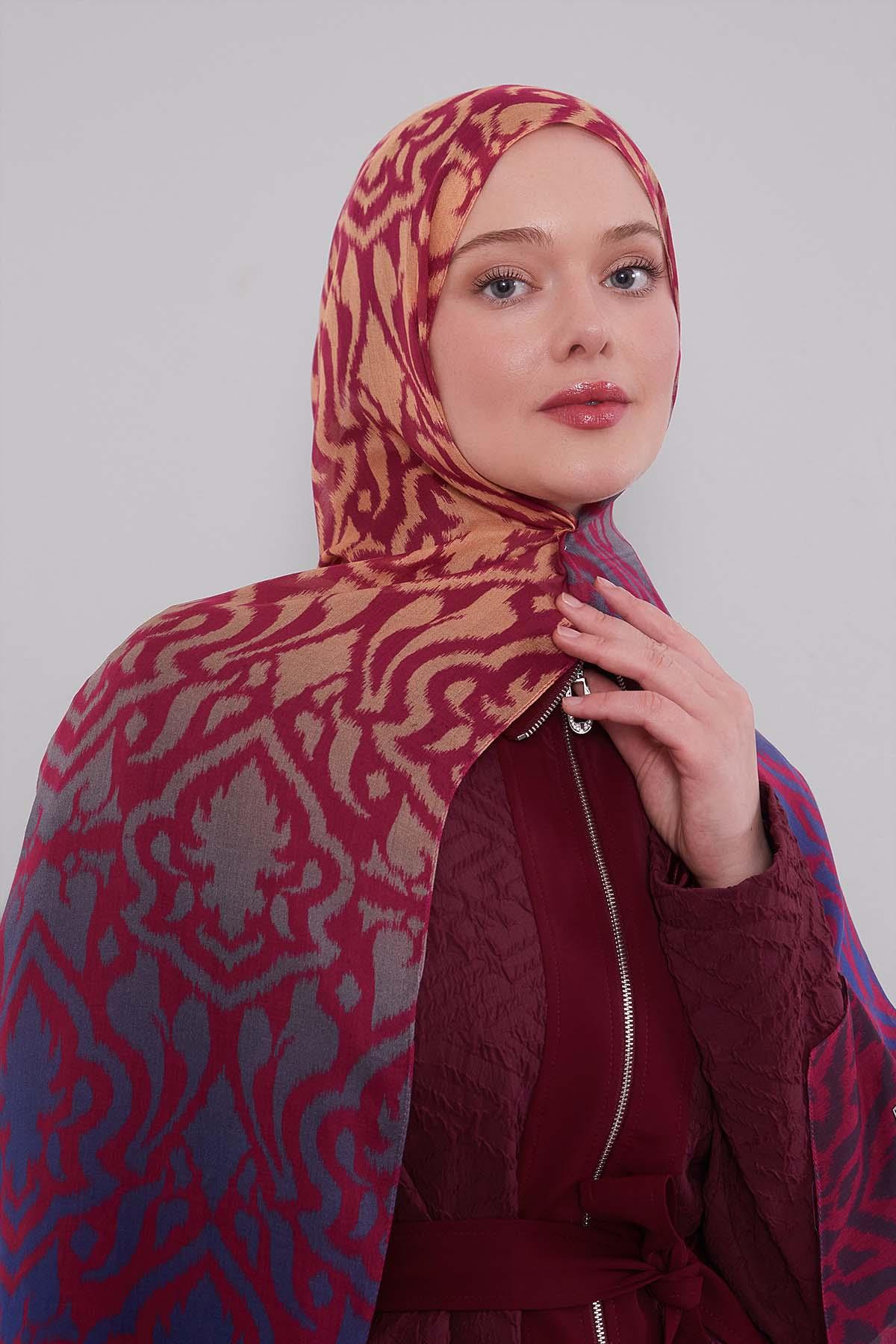 Fivescarf Fuşya Renk Geçişli Vivian Şal