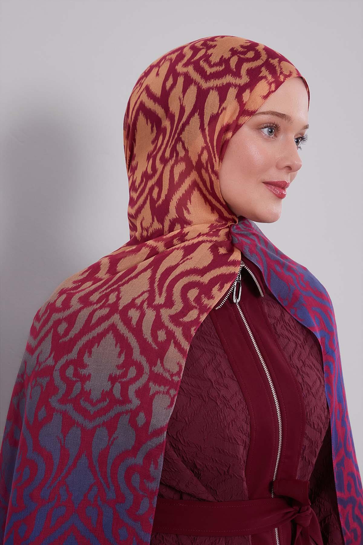 Fivescarf Fuşya Renk Geçişli Vivian Şal