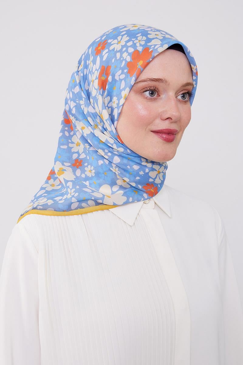 Fivescarf Gök Mavisi Soft Cotton Eşarp