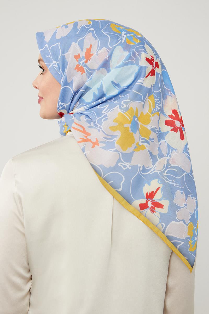 Fivescarf Gök Mavisi Soft Cotton Eşarp