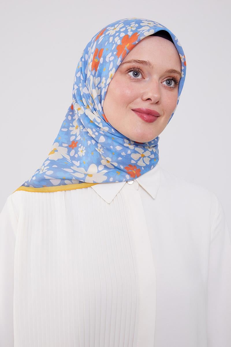 Fivescarf Gök Mavisi Soft Cotton Eşarp