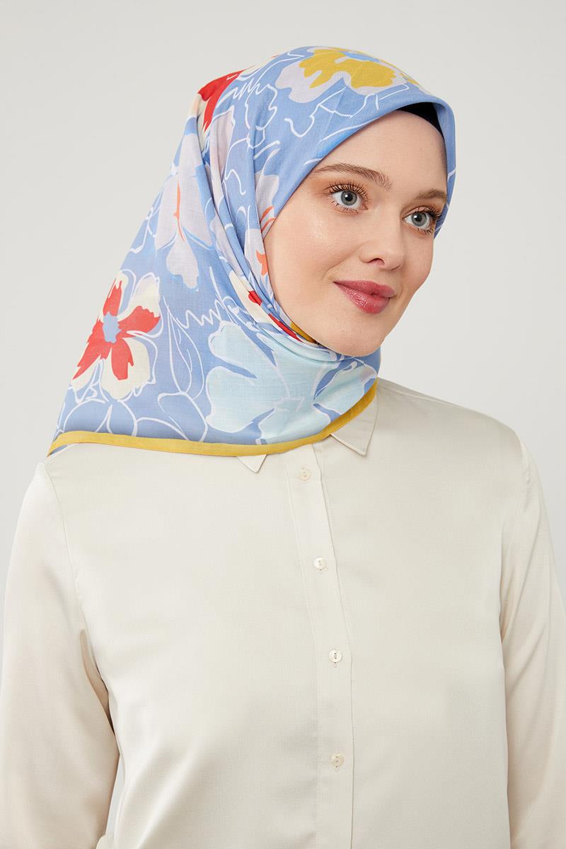 Fivescarf Gök Mavisi Soft Cotton Eşarp