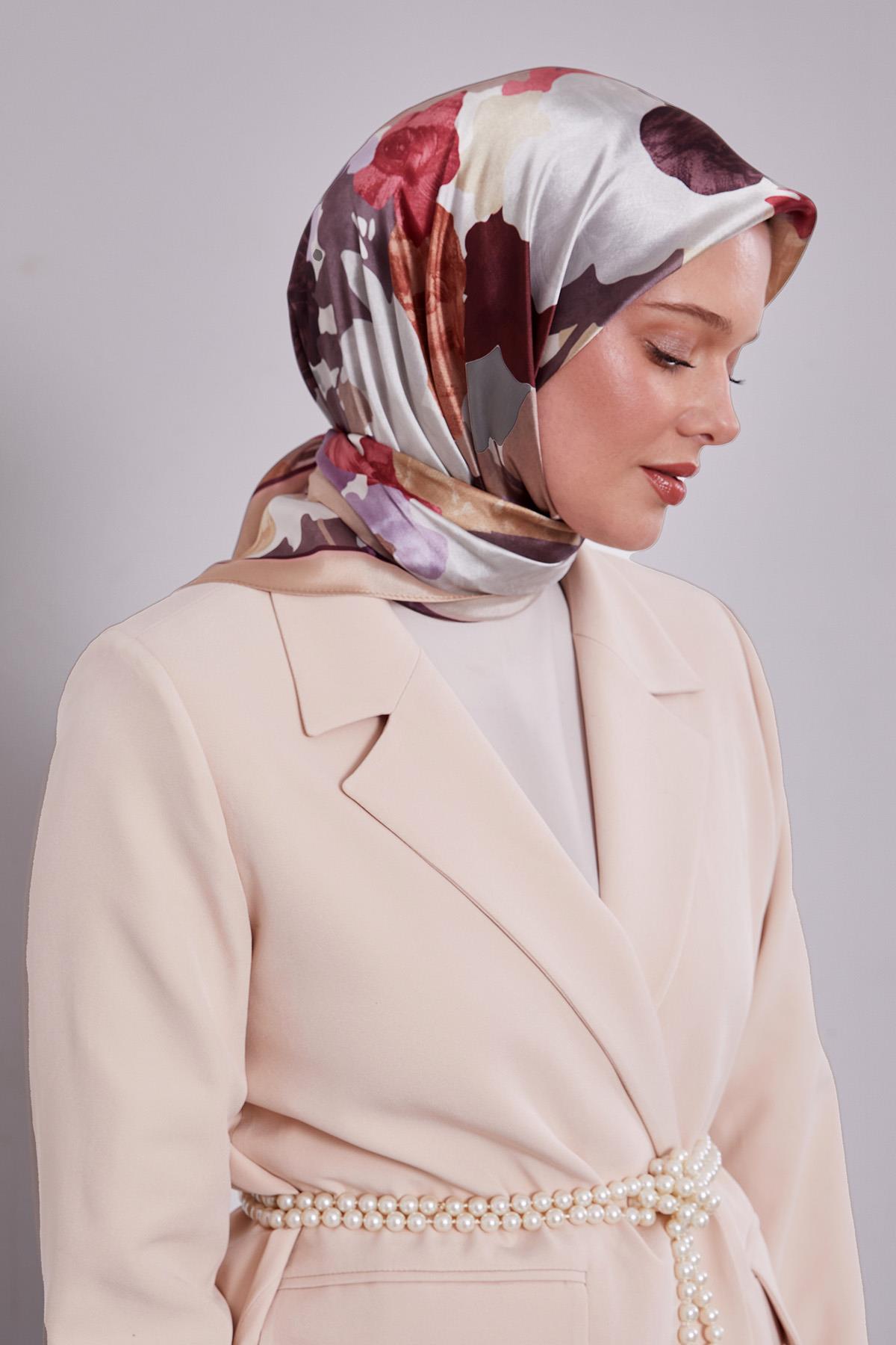 Fivescarf Gold Gül Desen Kristal Eşarp