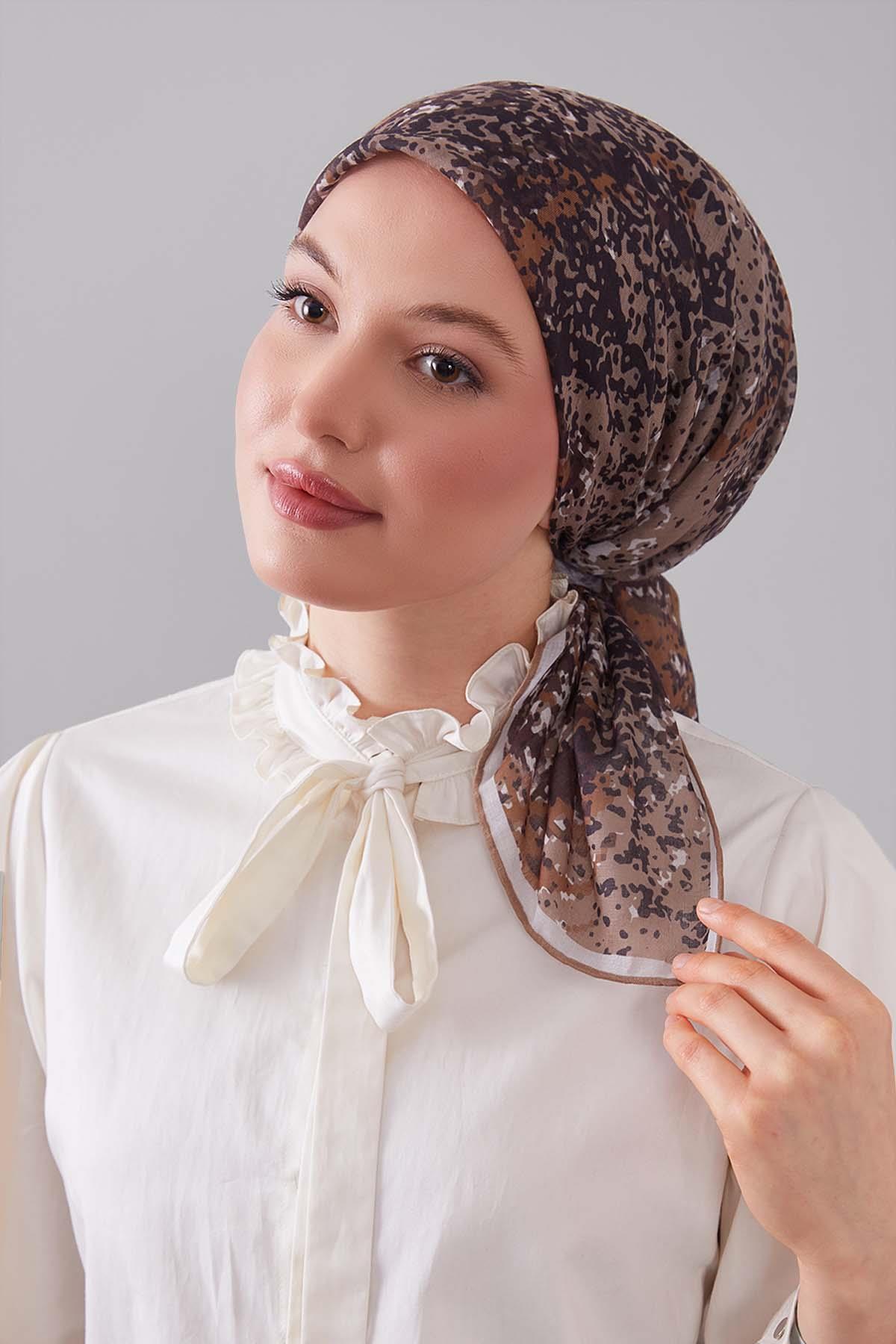 Fivescarf Gold Mozaik Desen Silk Coton Eşarp
