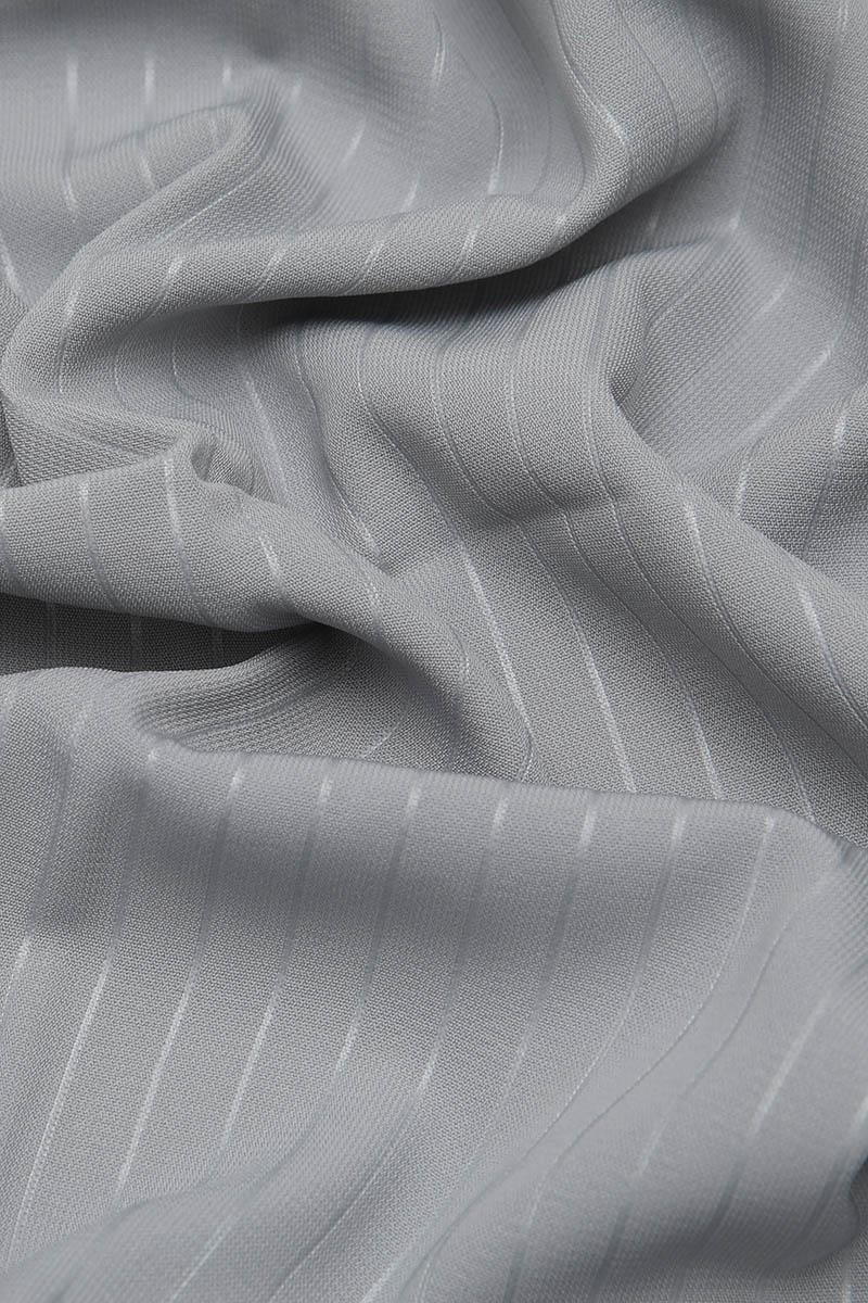 Fivescarf Gri Çizgili Desen Mood Medine İpeği Şal