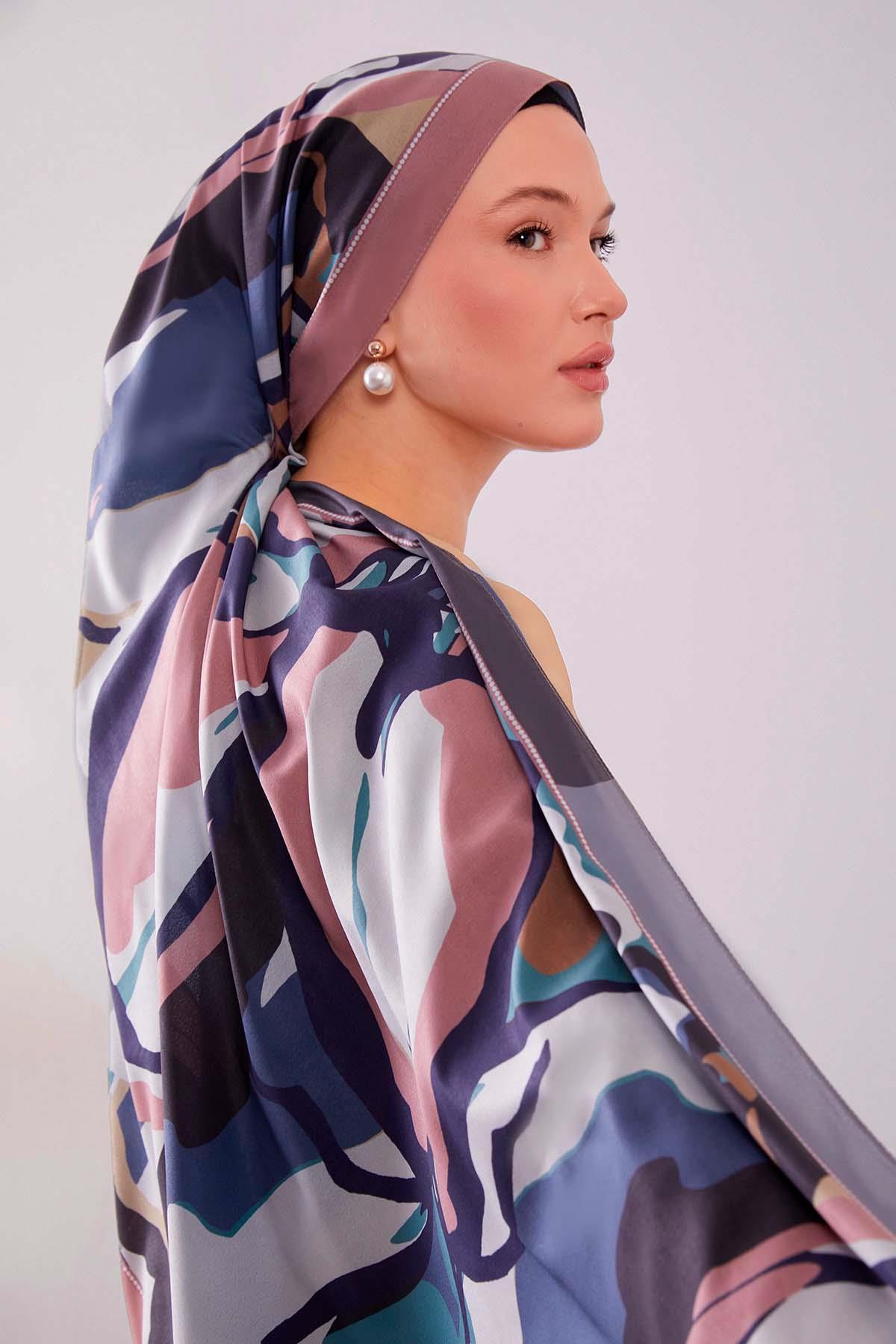 Fivescarf Gri Fırça Desen Moos Chrep Şal