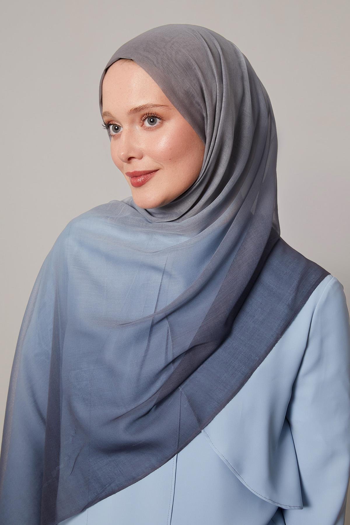 Fivescarf Gri Geçişli Comfort Şal