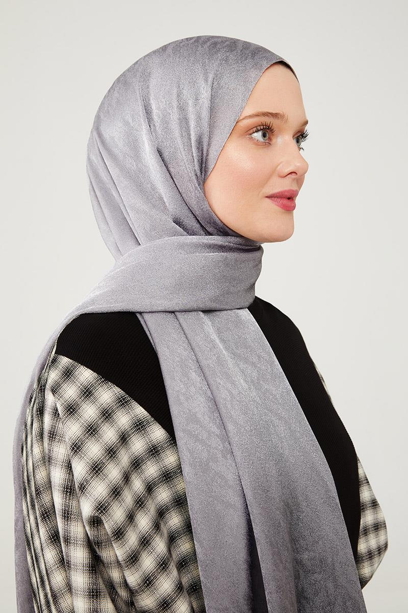 Fivescarf Gri Jakarlı Elegance Şal