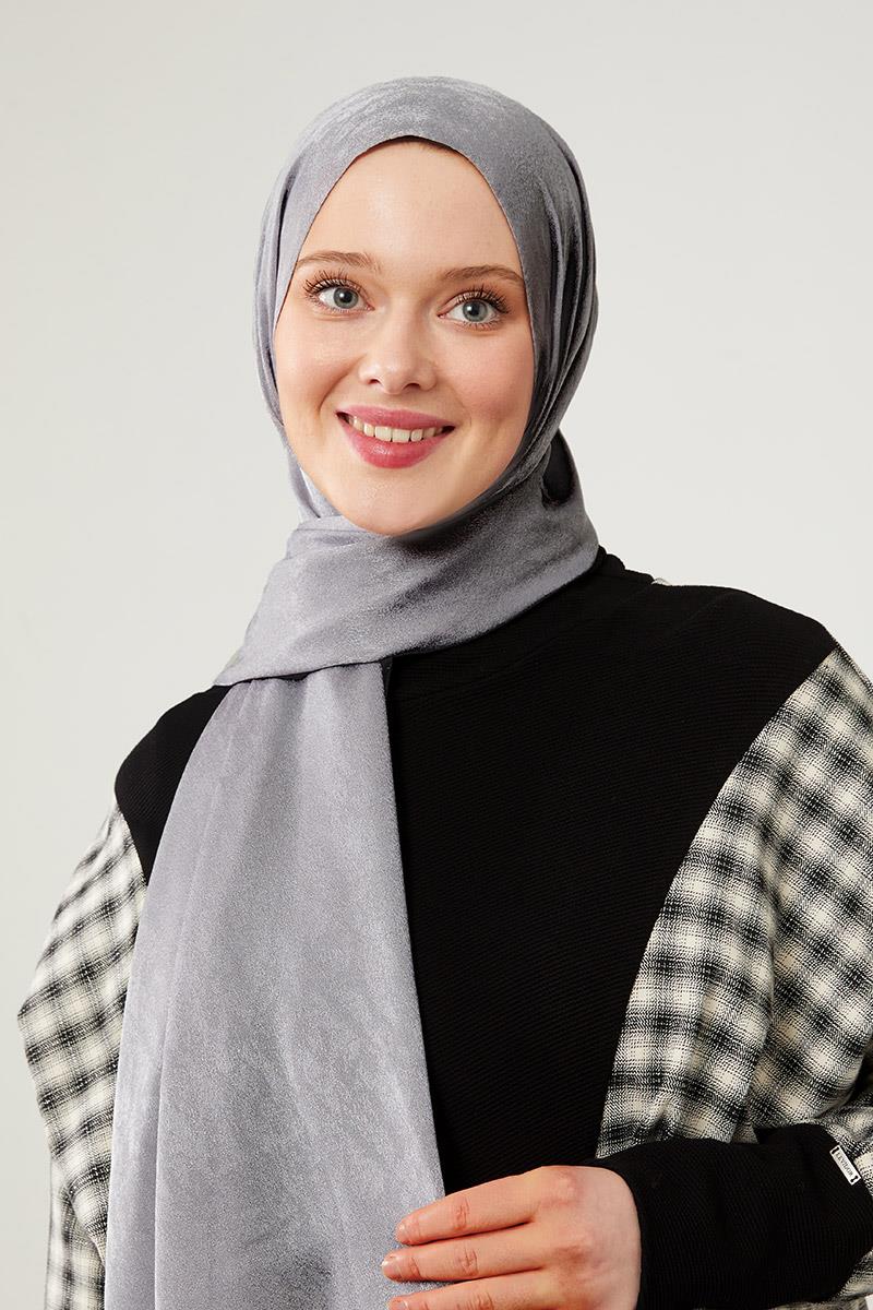Fivescarf Gri Jakarlı Elegance Şal