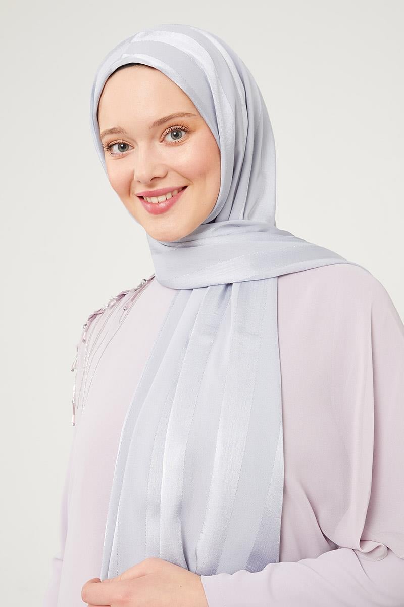 Fivescarf Gri Sim Şeritli Tokyo Şal