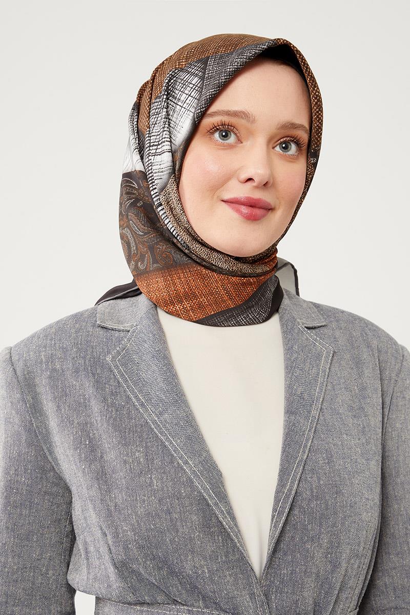 Fivescarf Gri Twil Digital Eşarp